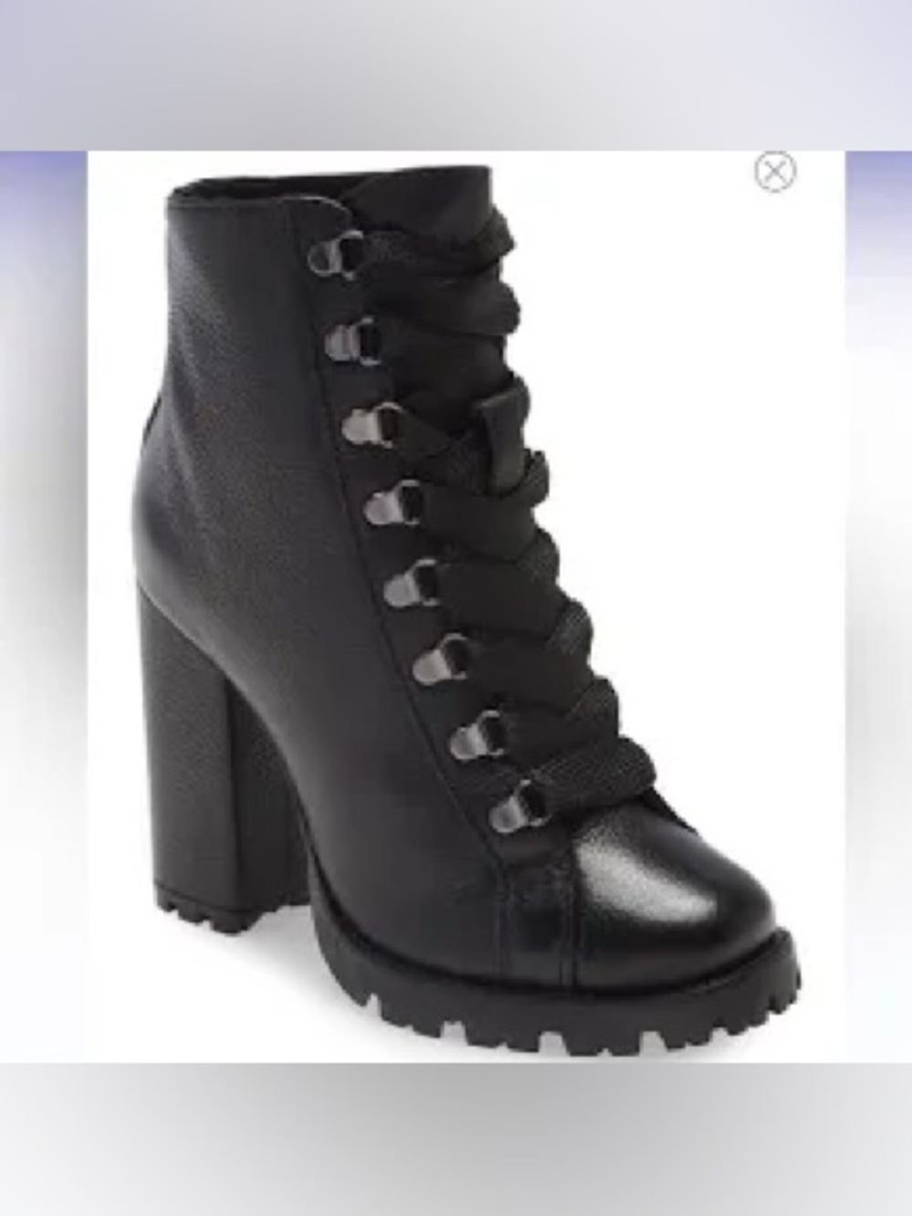 NWOT ◼️ Schutz Zhara Lace Combat Black Sherpa Shearling Ankle Boot◾️